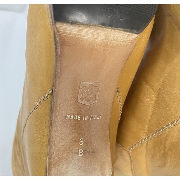 Vintage 1980s Reed Evins sz 8 Made in Italy Leather Suede Calf High Heel Boots - Picture 11 of 13